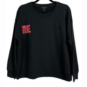 J. Crew University Re-Imagined‎ Black Crew Neck Sweatshirt Womens Medium NEW